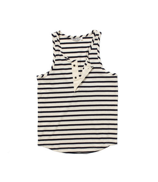 Striped Henley Tank Top